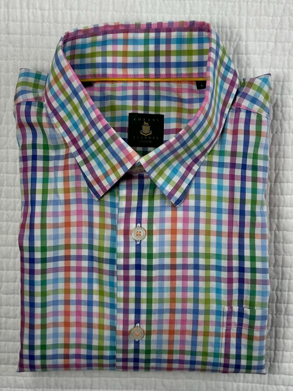 Robert Talbott Classic Multicolor Plaid Button Down Shirt Men's Large